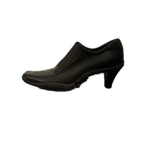 Prada Sport Authentic Solid Black Leather Square Toe Medium Heel Ankle Boots 10